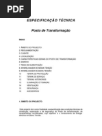 ESPECIFICAÇÃO TÉCNICA - Posto de Transformação