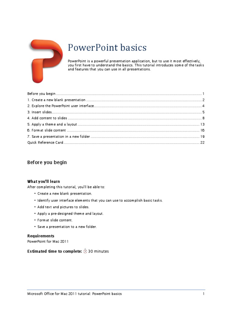 PDF PowerPoint Tutorial - PowerPoint Basics | PDF