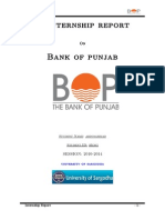 Internship Report On The Bank Of Punjab Cheque Banks