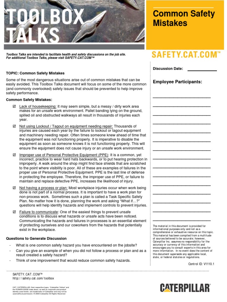 Toolbox Talks Personal Protective Equipment Safety Free 30 Day