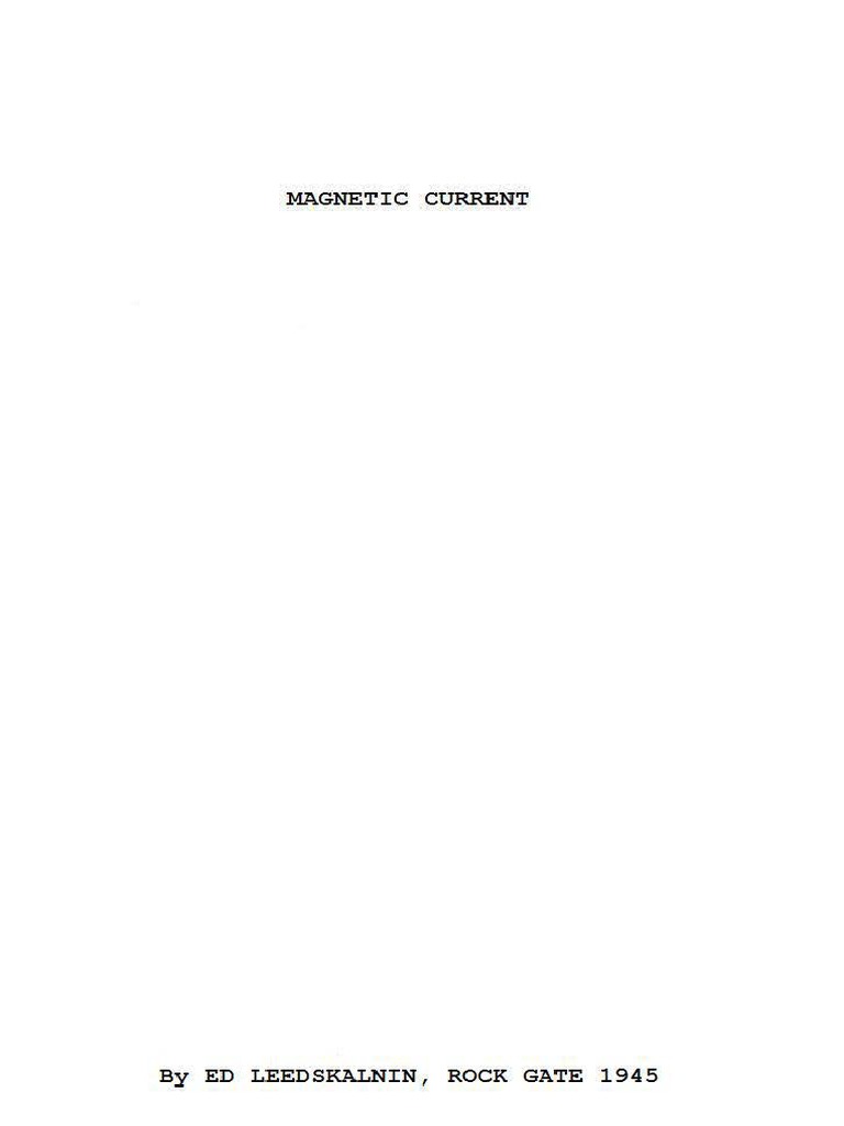 magnetic current de leedskalnin edward
