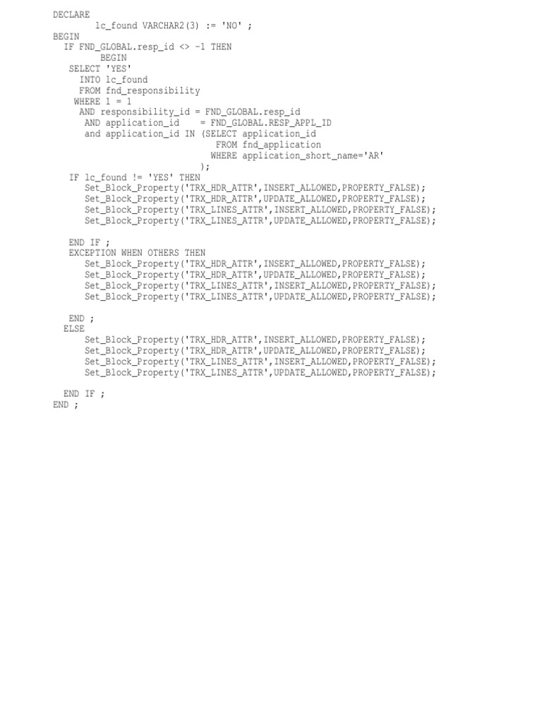 PL/SQL Script for Responsibility Check | PDF