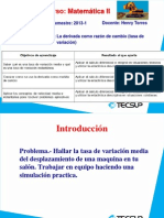 Sesión 2 - 1 - 2013 - La Derivada Como Razón de Cambio (Tasa de Variación)