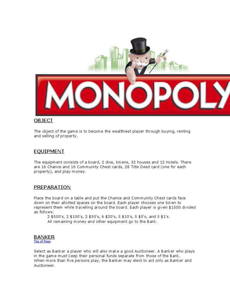 Monopoly Instructions Mortgage Loan Mortgage Law