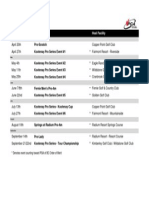 2015 Kootenay Pro Series Fixtures List