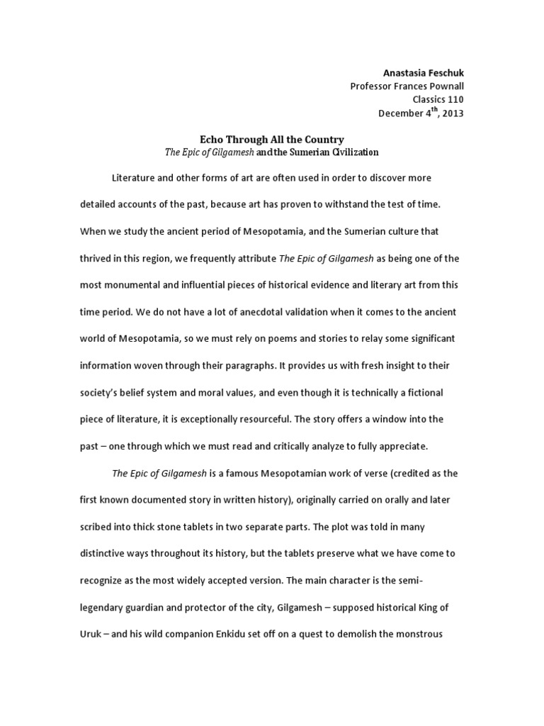 Sumerian Insights in Gilgamesh | PDF | Epic Of Gilgamesh | Mesopotamia