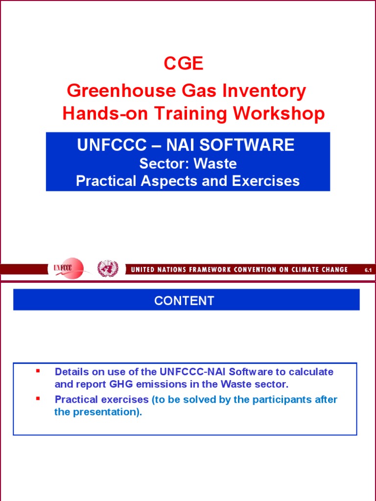 CGE Greenhouse Gas Inventory Hands-On Training Workshop | PDF | Waste ...