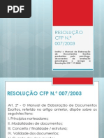 RESOLUÇÃO CFP Nº 07 2003