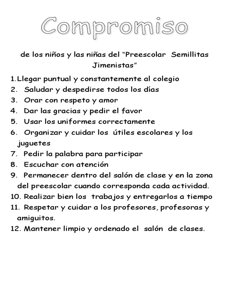 Compromiso Niños Preescolar PDF