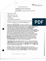 Memorandum For The Record: FBI Interview