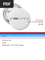 XML Syntax Rules of XML Language: © 2008 Mindtree Consulting