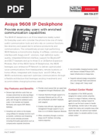 Avaya 9608 IP Deskphone - Fact Sheet