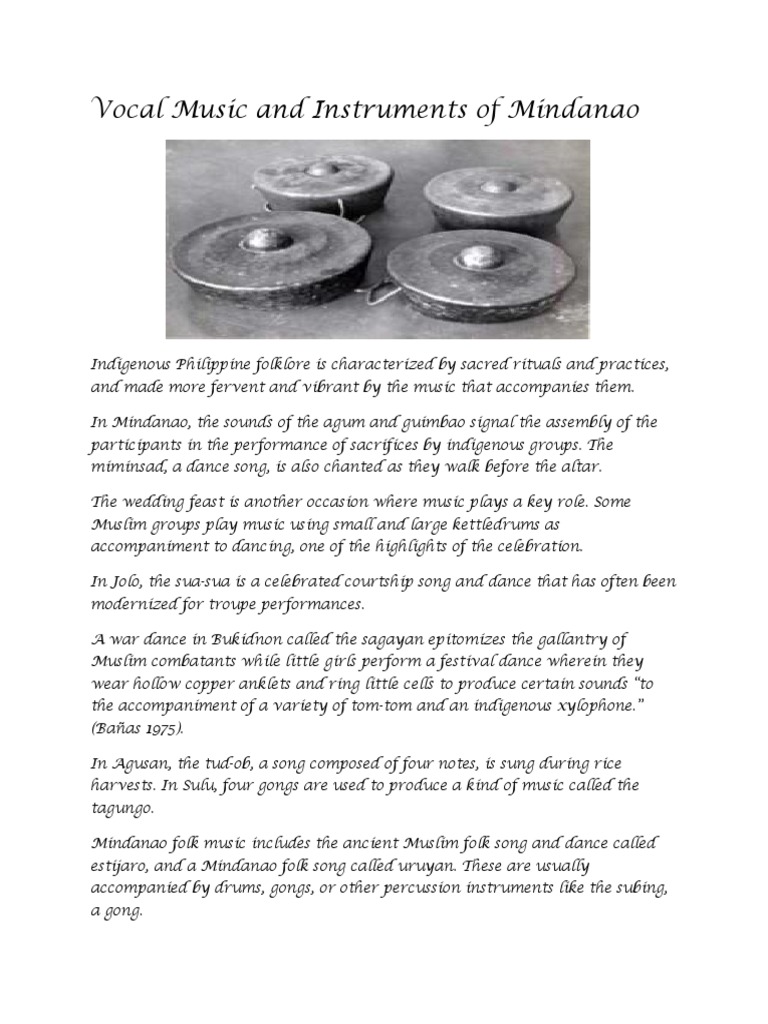 Mindanao Vocal Music and Instruments | PDF | Art