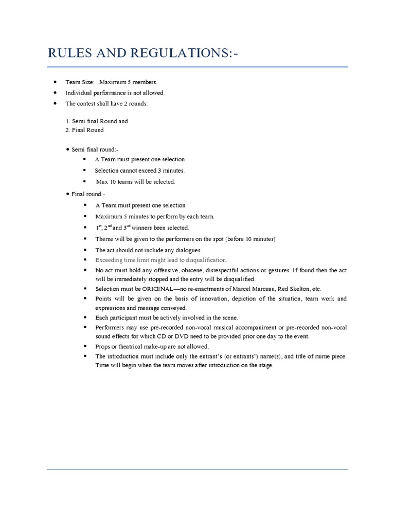 Rules and Regulations | PDF
