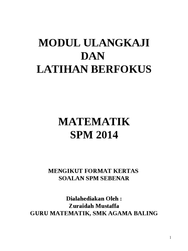 Soalan Matematik Tingkatan 4 Doc - Contoh Dot