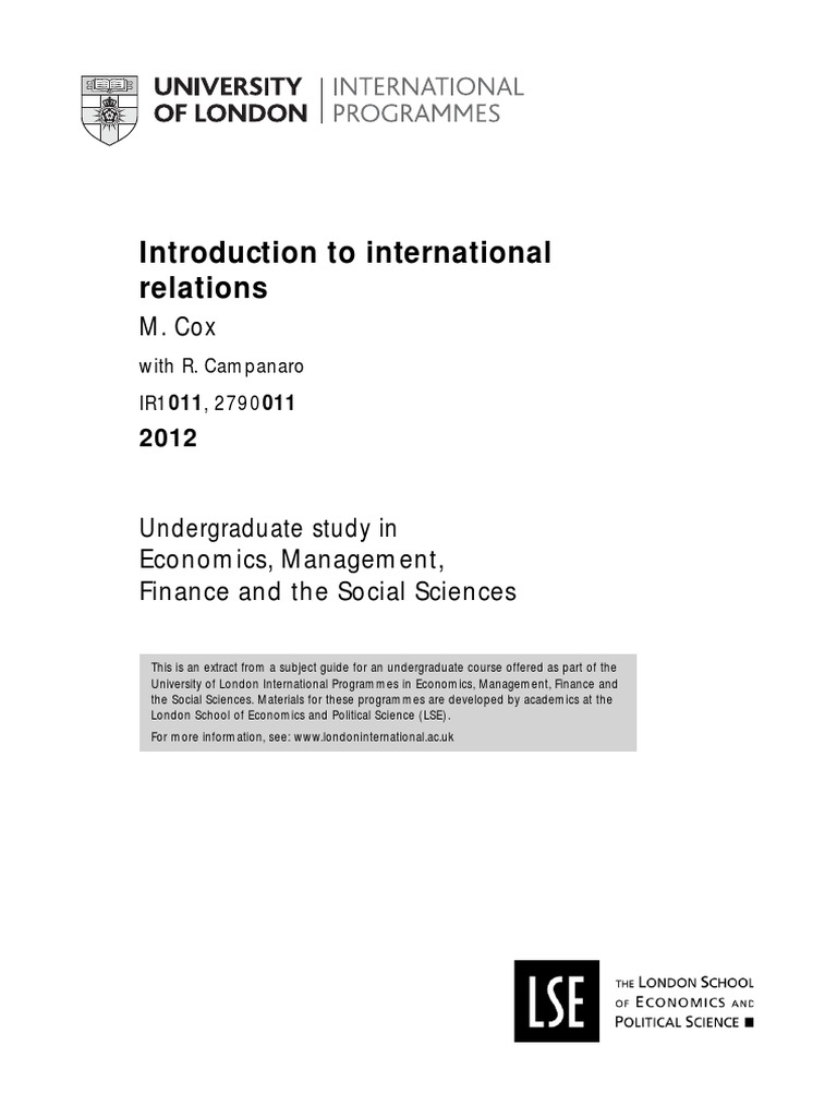 Introduction To International Relations Small Book | PDF | Politics ...