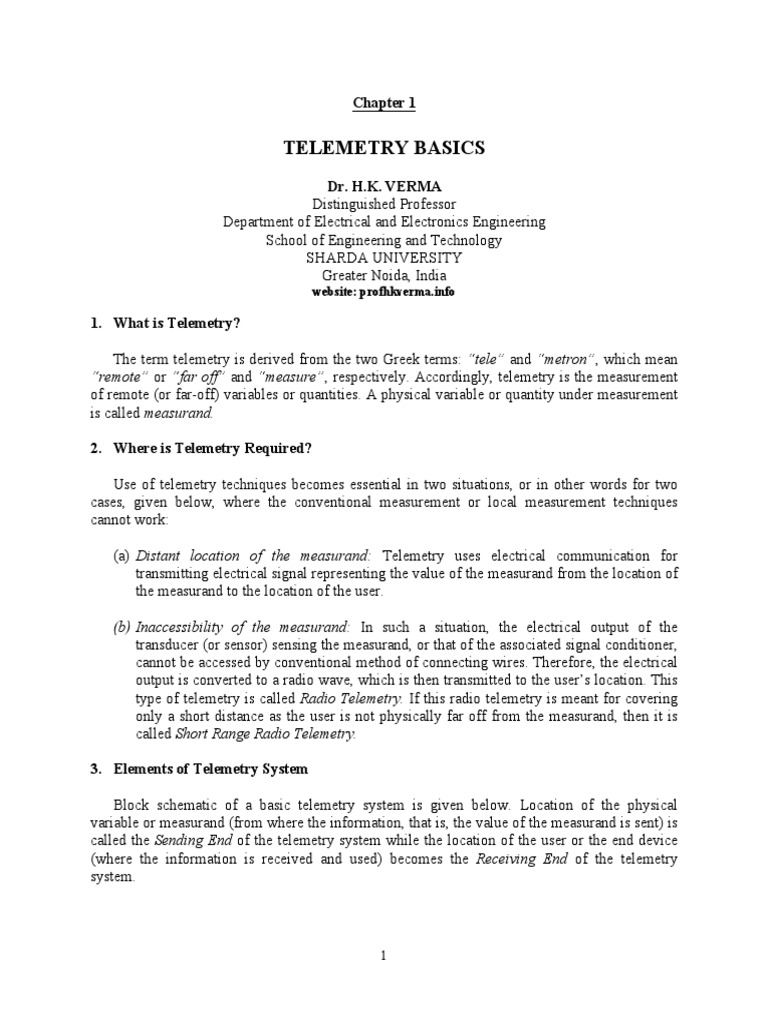 Understanding Telemetry Systems Basics | PDF | Transmitter | Modulation