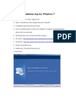 Installation Step for Windows 7