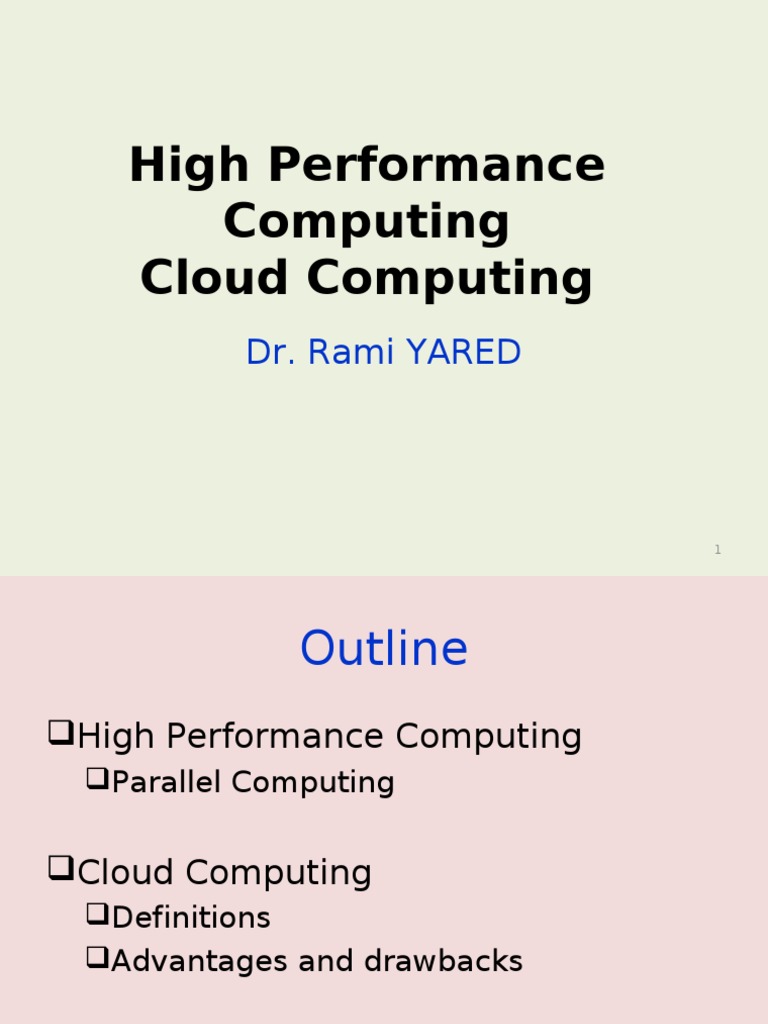 High Performance Computing Cloud Computing | PDF | Software As A ...