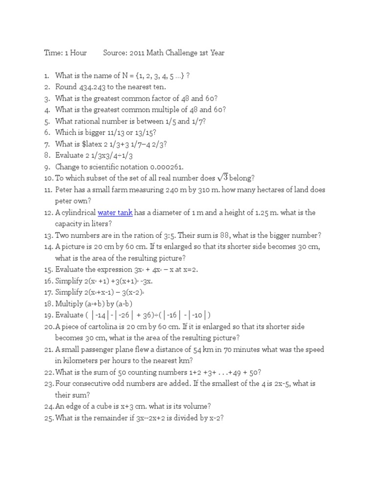 MTAP Reviewer 2011 | PDF | Elementary Mathematics | Mathematical Objects