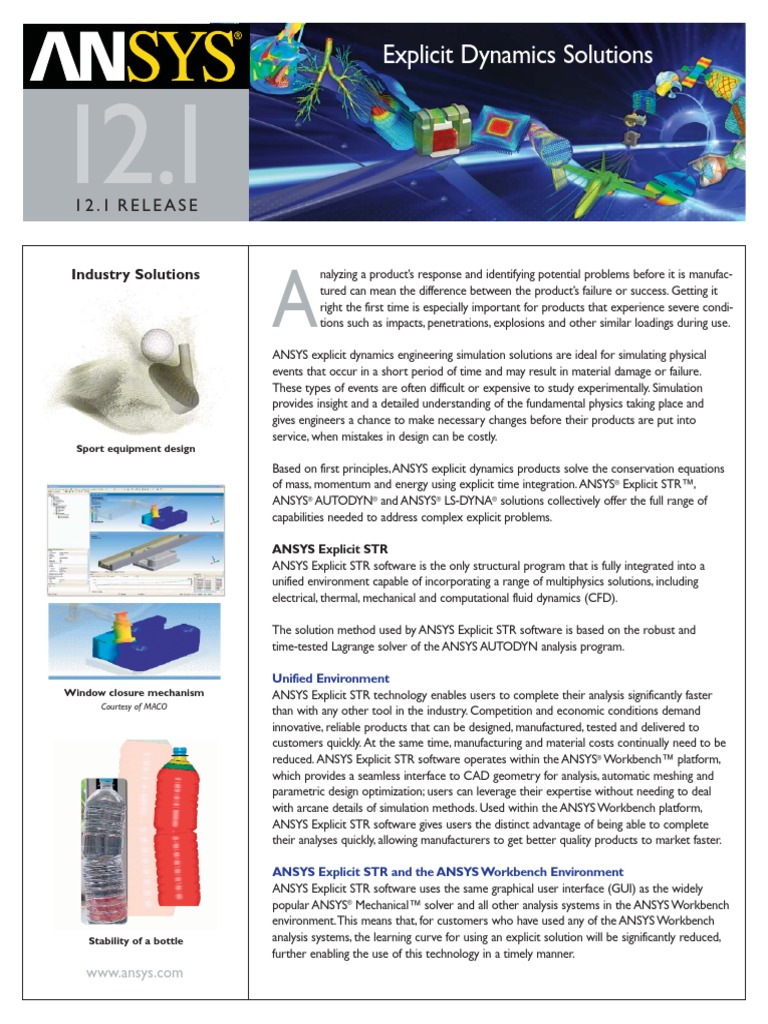 12.1 ANSYS ExplicitSolution | PDF