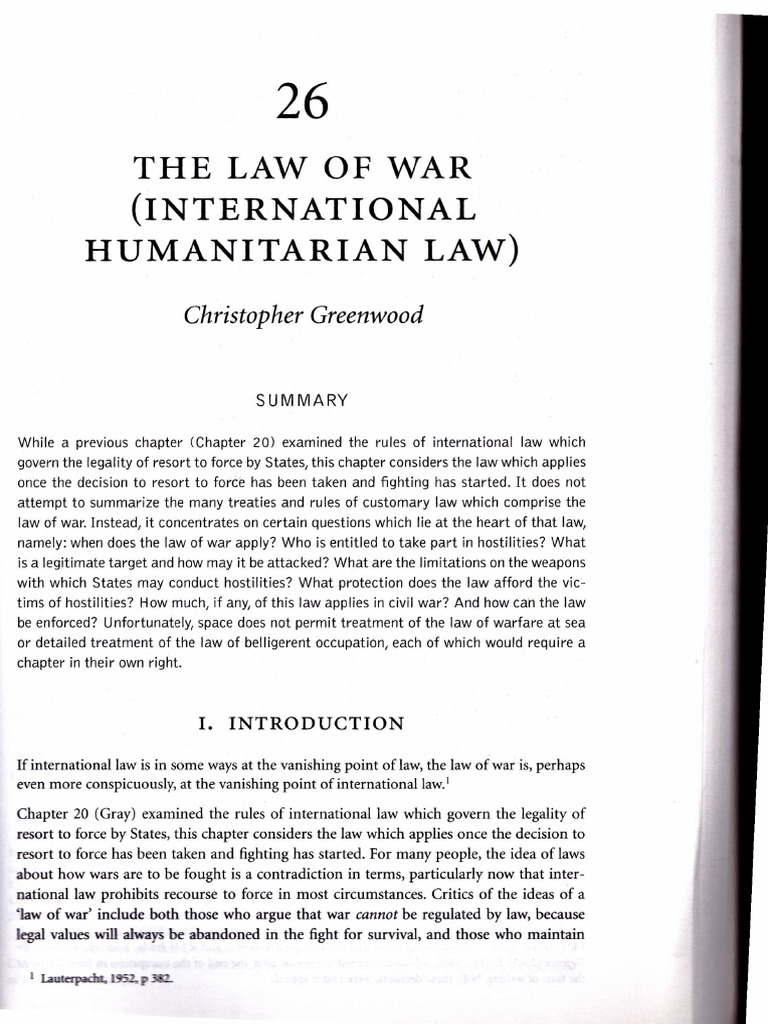 Laws of War Law Of War International Humanitarian Law