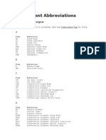 Instrument Abbreviations