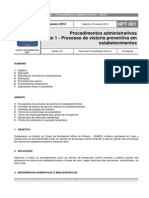 NPT 001-11-ProcedimentosAdministrativos Parte1-Processo de Vistoria Preventiva Em Estabelecimentos