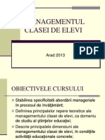 MANAGEMENTUL CLASEI DE ELEVI Arad 2013