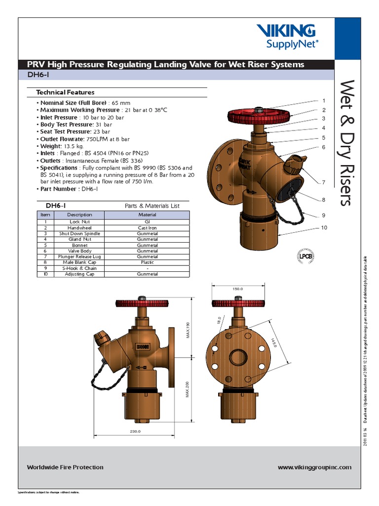 Wet Riser Valve Viking | PDF | Technology & Engineering