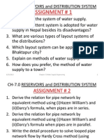 Assignment # 1: 6/25/2013 1 Chapter-7/Water Supply Engineering
