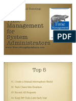 Time Management For System Administrators: Hit The Ground Running
