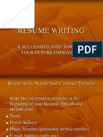 Resume Writing: A Successful Step Towards Your Future Endeavour