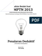 Download Analisis Bedah Soal SBMPTN 2013 Kemampuan Penalaran Deduktif Penarikan Kesimpulan by Ikky Znudin SN203168107 doc pdf