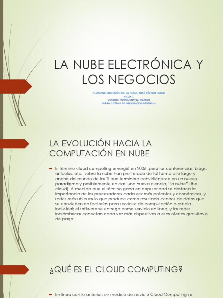 LA NUBE ELECTRÓNICA Y LOS NEGOCIOS Plataforma como servicio