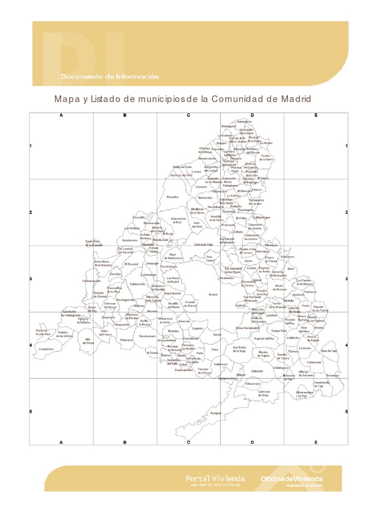 Mapa y listado de municipios de Madrid | PDF