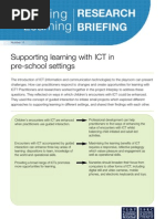 Download Supporting Learning With ICT in Pre-school Settings by ttrb SN20320068 doc pdf