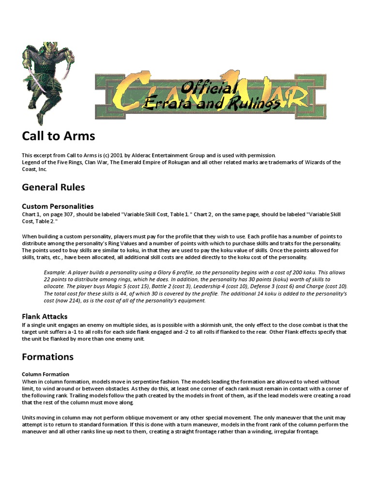 Clan War Call To Arms PDF Armed Conflict Business