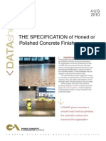 HonThe Specification of Honed or
Polished Concrete Finishesed