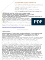 Sugestões para Trabalho Com Alunos Disléxicos