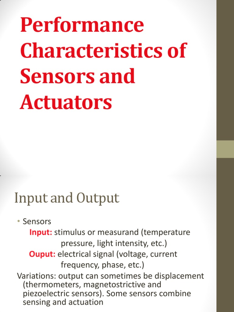 Performance Characteristics of Sensors | PDF | Sensor | Electronic ...