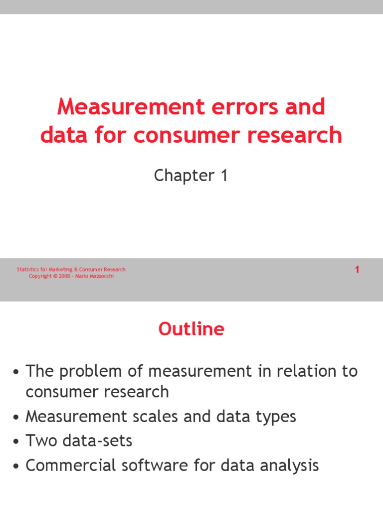 Measurement Errors and Data For Consumer Research | PDF | Level Of ...