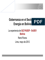 Gobernanza en El Sector de Energía en Bolivia