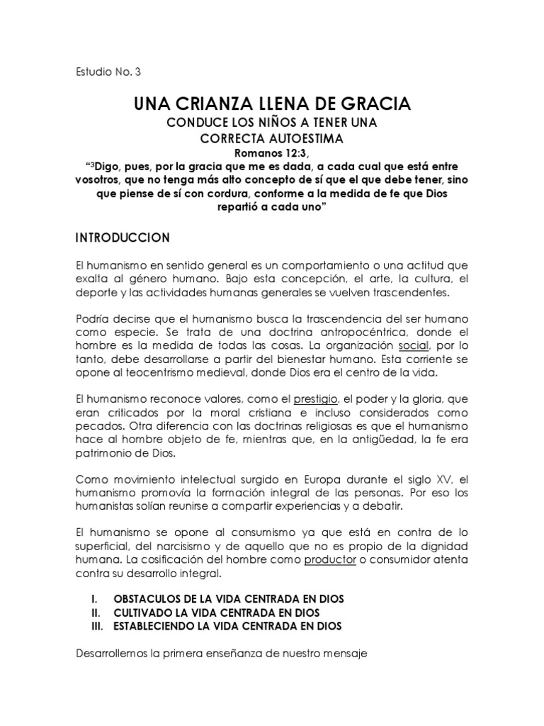 03 Una Vida Centrada En Dios 1 Pdf Autoestima Cristo Título