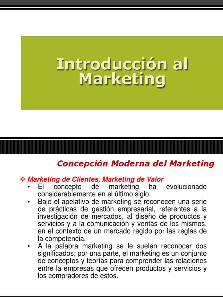 Introduccion Al Marketing | PDF | Marketing | Producto (Negocio)