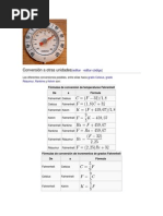 Frmulas de Conversin de Temperatura | PDF | Celsius | Fahrenheit