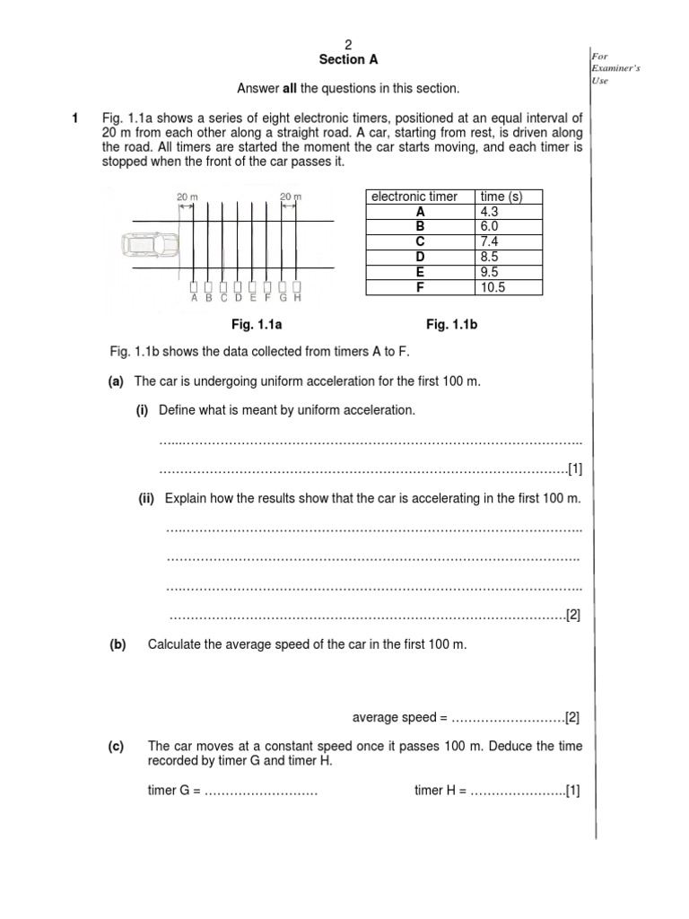 2 Section a Answer All the Questions in This Section. | Physics