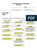 Explore Test: Freshman Pre-Registration Worksheet 2014-2015