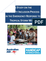 A Study On The Disability Inclusion Process in The Emergency Response To Tropical Storm Washi