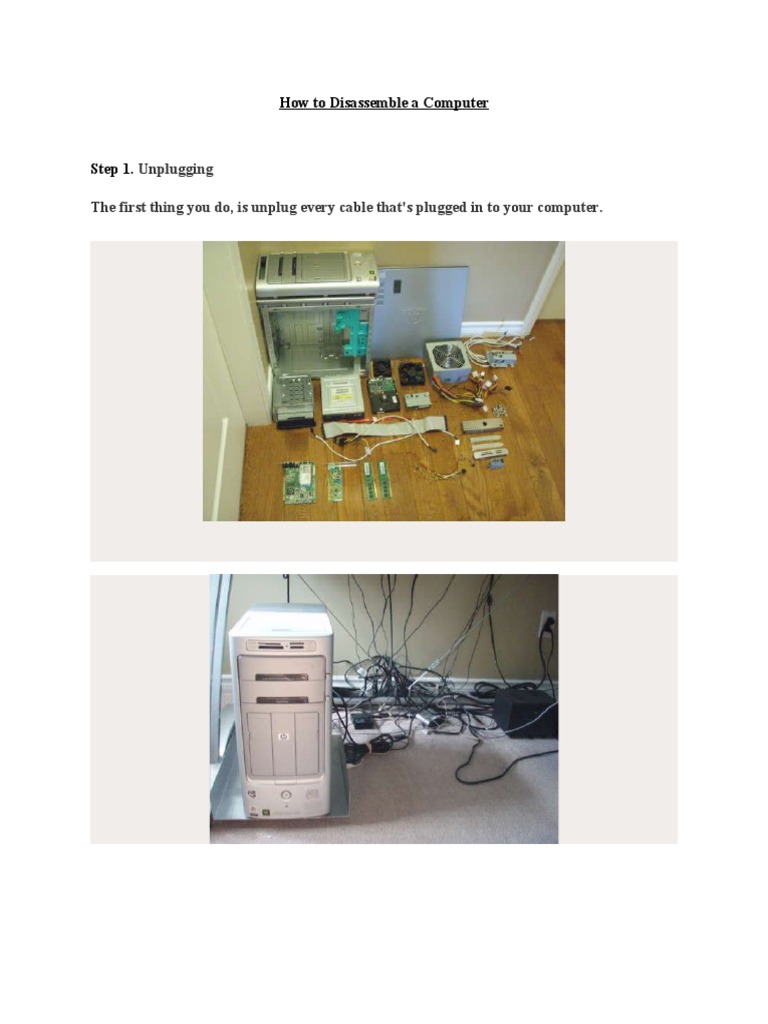 Step-by-Step Computer Disassembly Guide | PDF
